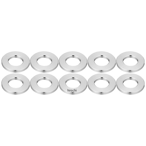 メカニックユースユニバーサルカラーセット 厚さ2mm x 内径8mm x 外径16.5mm シルバー 10個入り