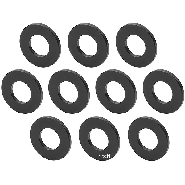 メカニックユースユニバーサルカラーセット 厚さ2mm x 内径10mm x 外径21.6mm 黒 10個入り