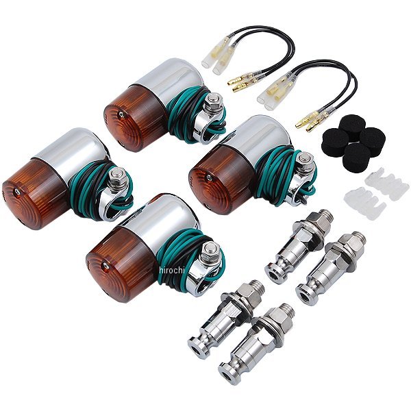 ウインカーセット 85年以降 SR500、SR400、SR400FI 71タイプ メッキ/オレンジ