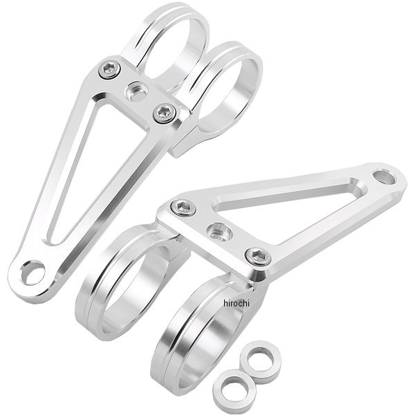 φ35マシンドホリゾンヘッドライトステー 2クランプタイプ φ41mm シルバー 汎用