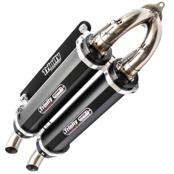 トリニティー Trinity Racing スリップオンマフラー 16年以降 RZR XP Turbo EPS アルミ 黒