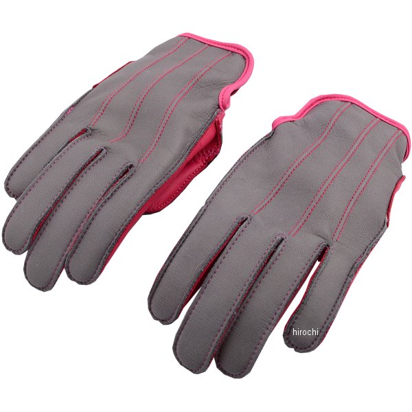 レザーグローブ ショート レディース グレー/ピンク WLサイズ