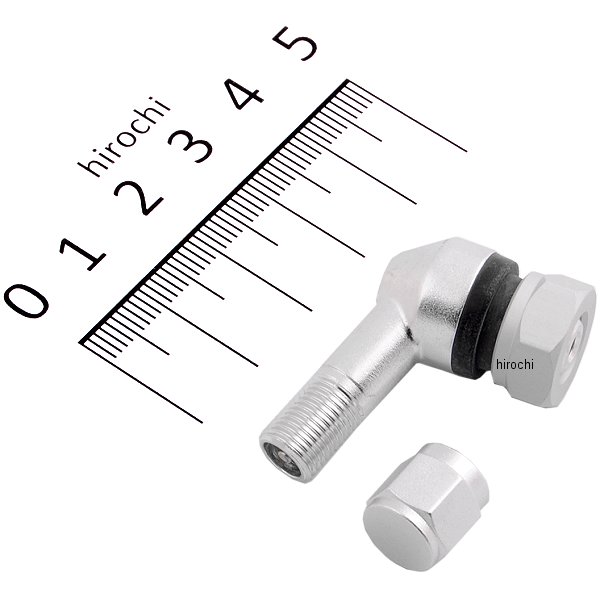 エアバルブ 74° アルミキャップ付き φ11.5対応 シルバー