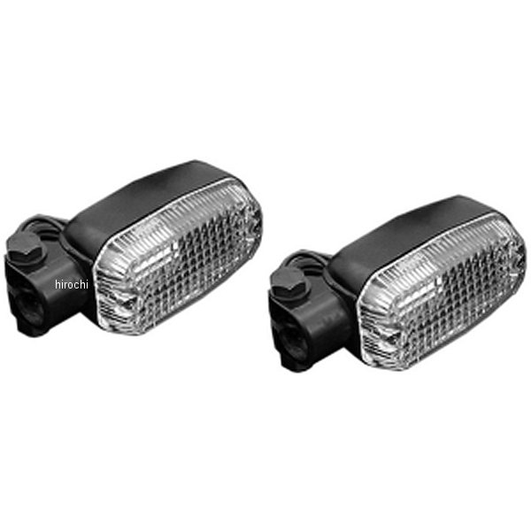 ウインカーランプ スクウェア250型 黒/クリア 2個入り