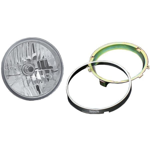 BRIGHTEC マルチリフレクター ヘッドライト ラウンドタイプ H4 180φ インナーリム付き 汎用 クリア