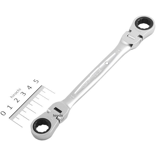 両首振ラチェット めがねレンチ 両口 対辺 12-14mm 長さ 199mm