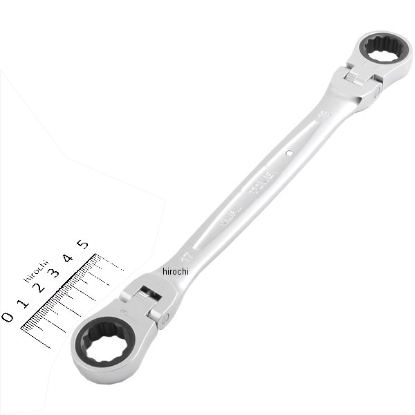 両首振ラチェット めがねレンチ 両口 対辺 17-19mm 長さ 267mm