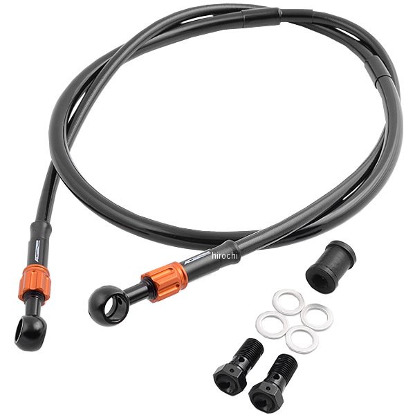 フロントブレーキホース 93年-05年 DJEBEL200 黒/ゴールド