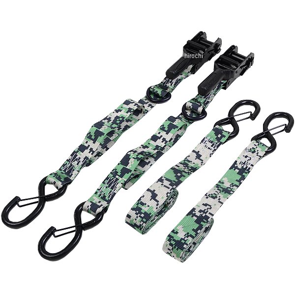 タイダウン ラチェット 1.25インチ(32mm)X8フィート(2.4m) カモフラージュ (2本入り)