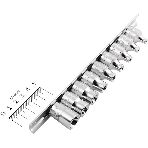 3/8インチsq E型トルクスソケットレールセット 9ヶ組