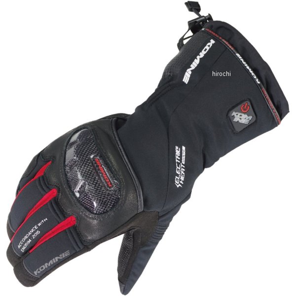 秋冬モデル カーボンプロテクトエレクトリックグローブ 黒/赤 Mサイズ