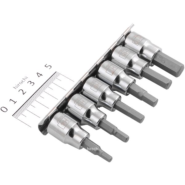 3/8インチ ヘックスビットソケットセット 4～10mm ホルダー付き