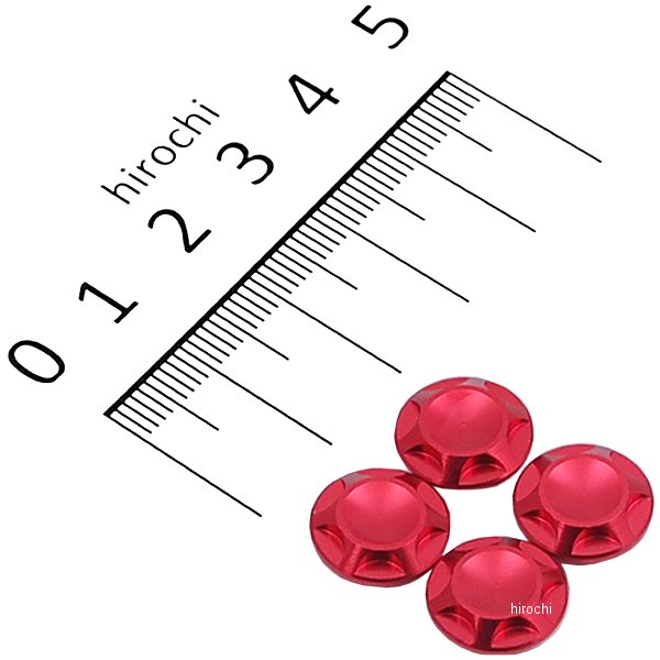 ポッシュ NASAタイプキャップボルトカバー M8用 赤