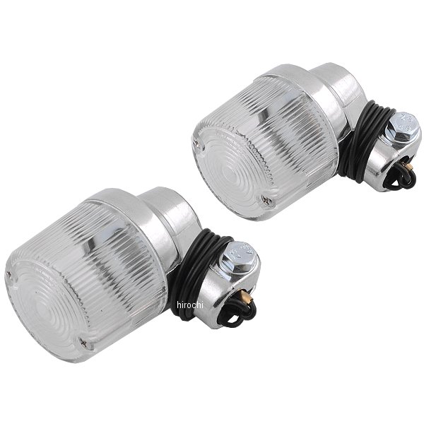 ウインカーランプセット ヨーロピアン 500 丸型 スチール/クリア 2個入り