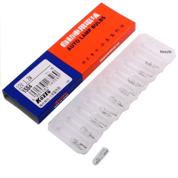 白熱バルブ Ｔ5 12V1.2W ウェッジ 10個入り