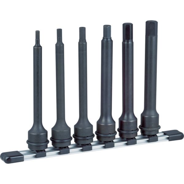 インパクト用ロングヘキサゴンソケットセット(ホルダー付) 6pcs