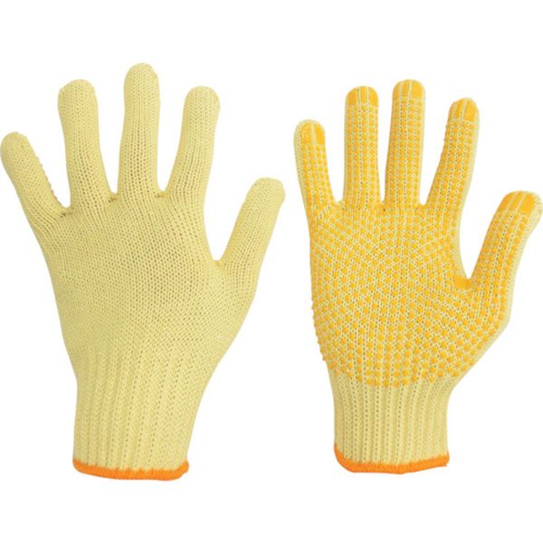 アラミド繊維手袋 イエローガード 厚手 すべり止め付 (10双)