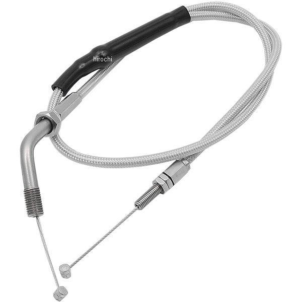 アジャスタブルスロットルワイヤー タイプ3 汎用 800mm ステンレス/アウターメッシュ