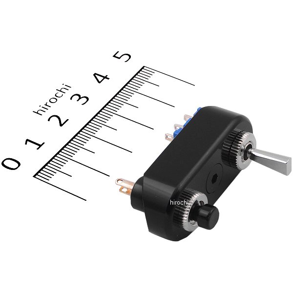 ミニスイッチ 汎用 プッシュ&トグルスイッチタイプ フラットレバー 22.2mmハンドル用 黒