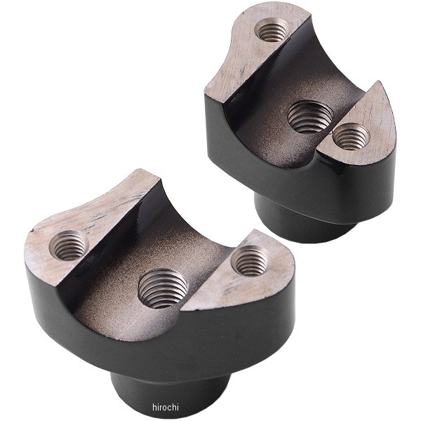 1インチハンドルバー 1.7インチ(43mm)高 ライザー ストレート 黒