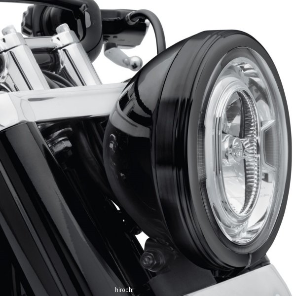 ヘッドライトトリムリング ディファイアンス 18年以降 FLDE、FLHC 7インチ/黒アノダイズド 61400434