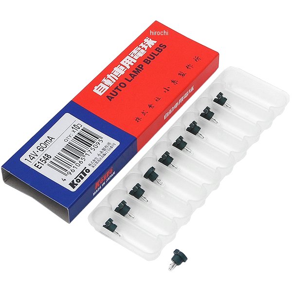 白熱バルブ T3 14V60mA ウェッジ ソケットカラー緑 10個入り