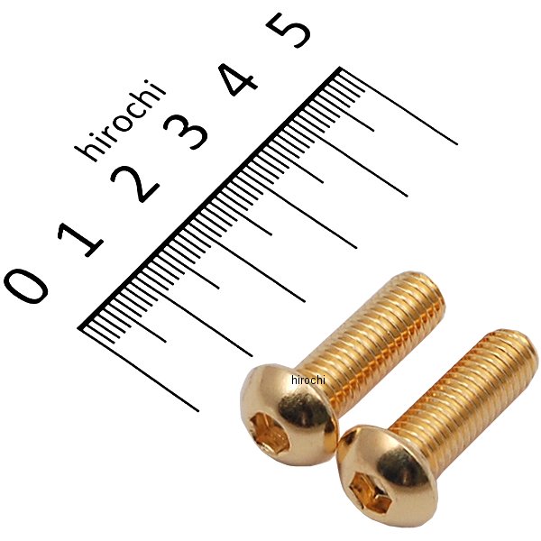 SUS304 六角穴付きボタンキャップボルト M8x25 P1.25 24Kメッキ