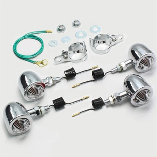 ブレットウインカーキット 98年-07年 エリミネーター250V フォークタイプ クリアレンズ 4個入り