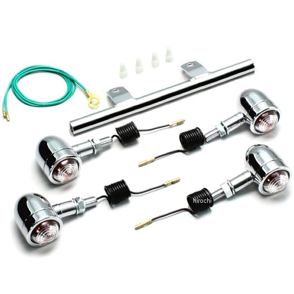 ミニブレットウインカーキット 86年-99年 ジャズ ステムタイプ クリアレンズ 4個入り