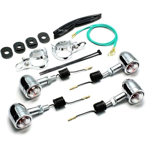 ミニブレットウインカーキット 00年-08年 シャドウスラッシャー フォークタイプ クリアレンズ 4個入り