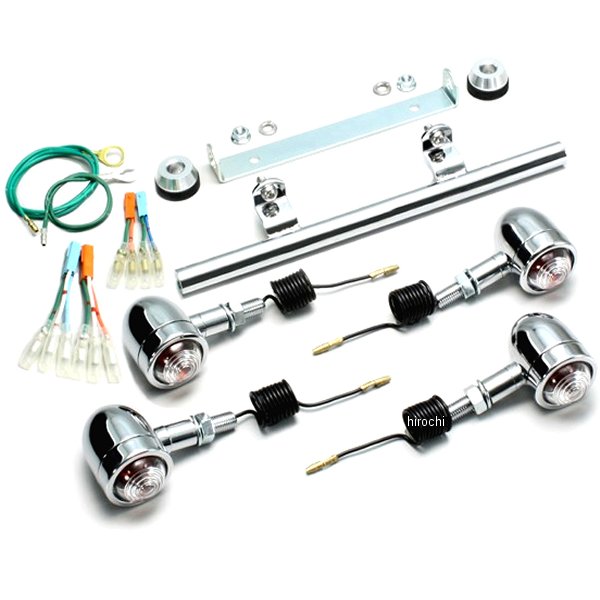 ミニブレットウインカーキット 01年-03年 シャドウ400 ステムタイプ クリアレンズ 4個入り