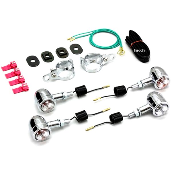 ミニブレットウインカーキット 88年-98年 スティード600、スティード400 フォークタイプ クリアレンズ 4個入り