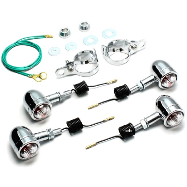 ミニブレットウインカーキット 98年-07年 エリミネーター250V フォークタイプ クリアレンズ 4個入り