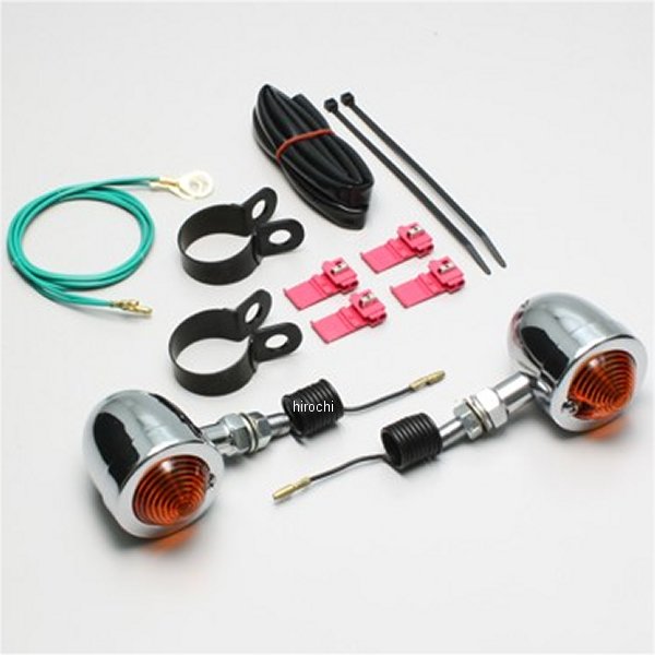 ブレットウインカー フレームタイプ シングル球 汎用 オレンジレンズ 2個入り