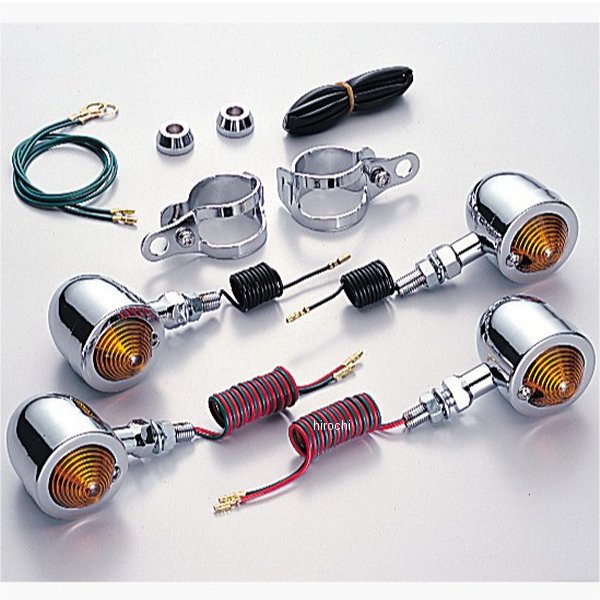 ブレットウインカーキット 90年-07年 バルカン、エリミネーター フォークタイプ オレンジレンズ 4個入り