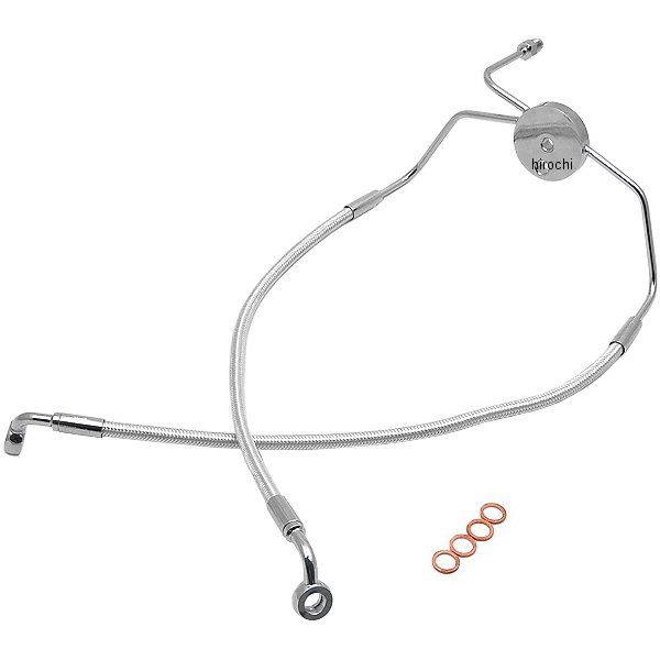 フロント ブレーキライン ロワー 3/8" 10mm FLH(デュアルディスク) クローム