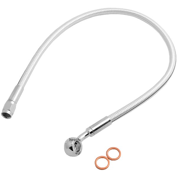 フロント ブレーキライン アッパー 3/8" 10mm/35°19インチ(483mm) クローム