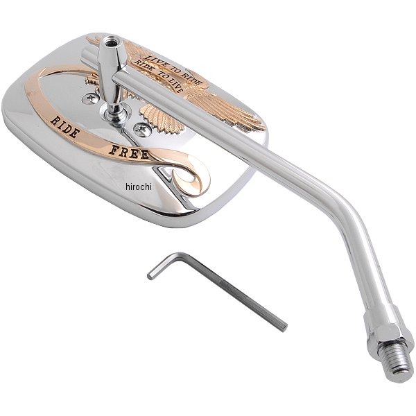 ミラー ライドフリー 10mm クローム/ゴールド(左)