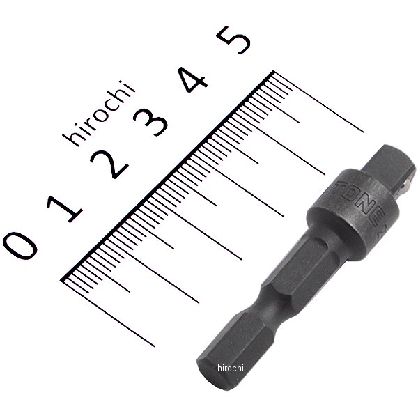 充電式電動ドリル用 ソケットアダプター 差込角 6.35mm (1/4インチ)用 長さ 46mm ビット 二面幅 6.35mm (1/4インチ)