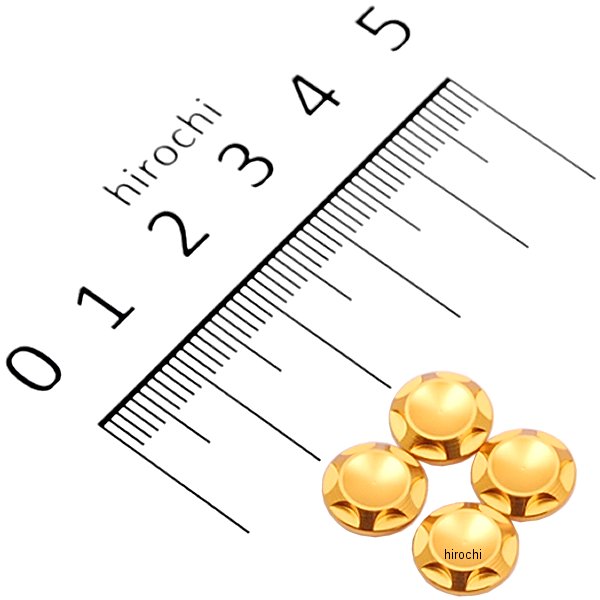 ポッシュ NASAタイプキャップボルトカバー M6用 ゴールド