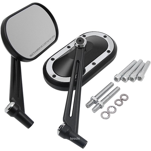 ミラー ヘビーインダストリー 黒/クローム (左右ペア)