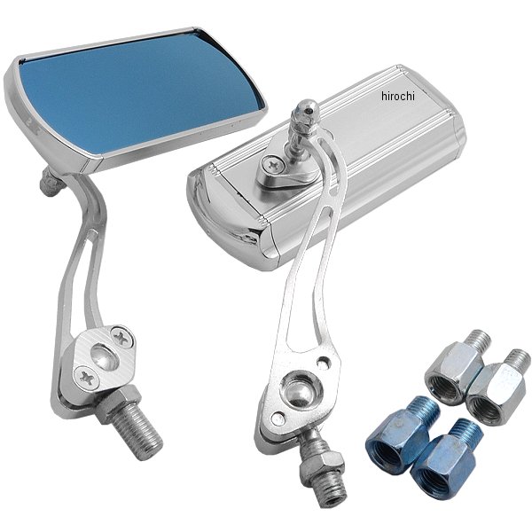 ミラー 24号 正ねじ10mm 鏡面ブルー 左右セット