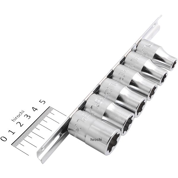 1/2インチsq E型トルクス プラス ソケットレールセット 6ヶ組