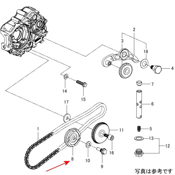 カムチェーンガイドローラーコンプリート