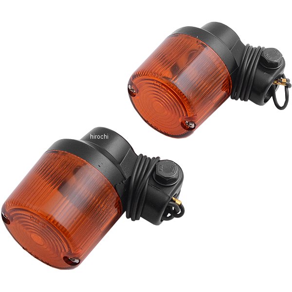 ウインカーランプセット ヨーロピアン 500 丸型 黒/アンバー 2個入り