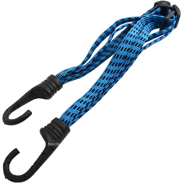 荷台用ゴムひも伸縮調整付フック付13mm×0.6m 青