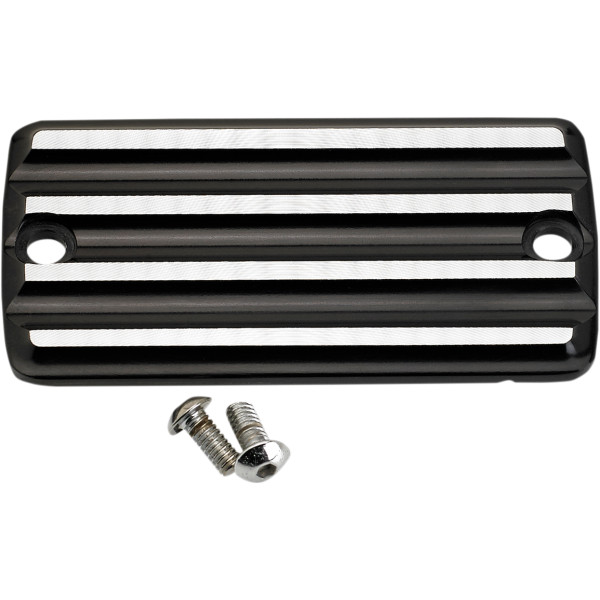 マスターシリンダーカバー 84年-95年 黒/シルバー フィン