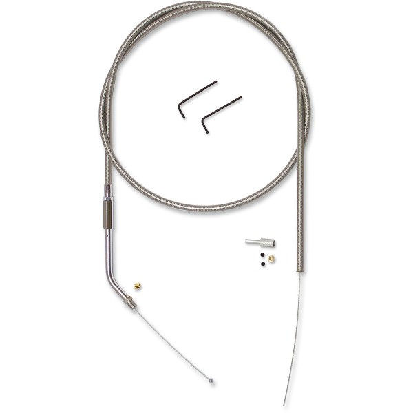 スロットルケーブル 自作キット エルボー角 45°82年-95年 クローム