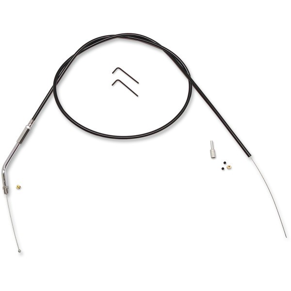 スロットルケーブル 自作キット エルボー角 45°82年-95年 黒/クローム
