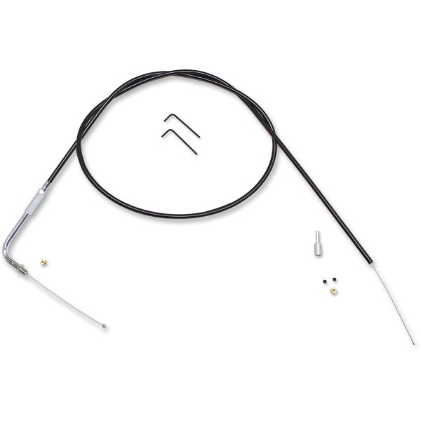 スロットルケーブル 自作キット エルボー角 90°82年-95年 黒/クローム